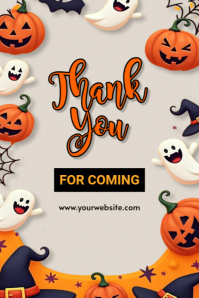 White 3d Thank You Card  Poster template