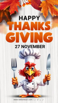 White 3d Thanksgiving  Instagram Story template