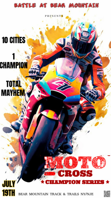 White 3d This Image Is A Vibrant And Dynamic Poster Or Flyer Design Template For A "moto Cross Champ Instagram 快拍