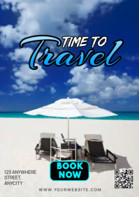 White 3d Time To Travel A4 template