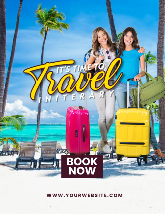 White 3d Time To Travel Pamflet (letter As) Iflaya (Incwadi ye-US) template