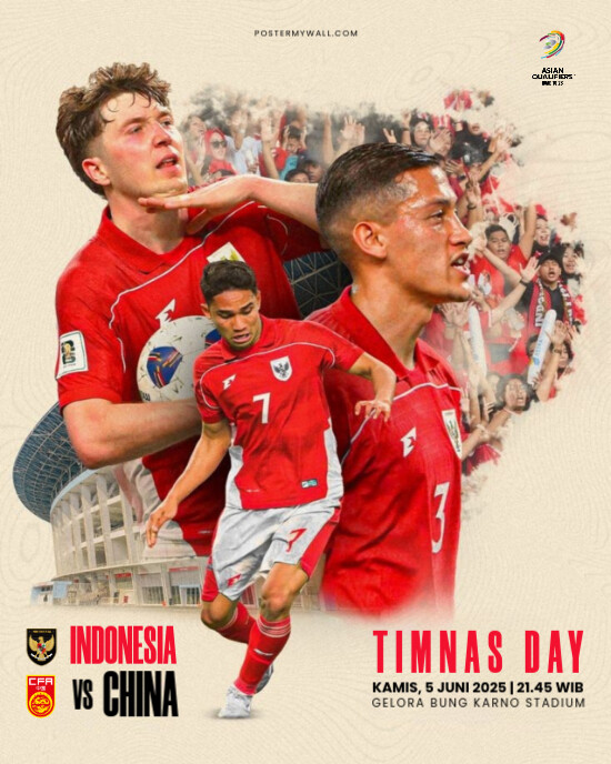 White 3d Timnas Day Instagram Portrait template
