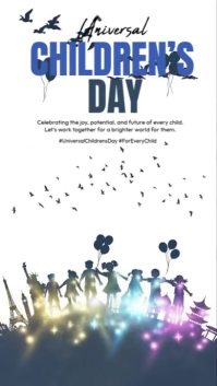 White 3d Universal Children’s Day Instagram Story template