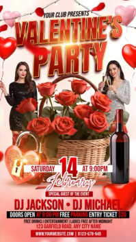 White 3d Valentines Party Instagram Story template