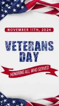 White 3d Veteran's Day Instagram Story Instagram-verhaal template