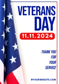 White 3d Veteran's Day A2 template