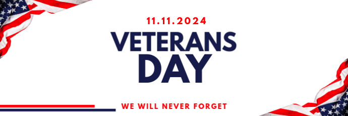White 3d Veteran's Day Tajuk Twitter Nagłówek na Twittera template