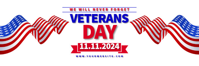 White 3d Veteran's Day Tajuk Twitter template