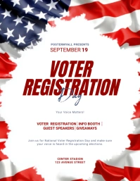 White 3d Voter Registration Day Flyer (us Let template
