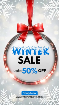 White 3d Winter Sale  Instagram Story template