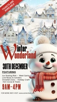 White 3d Winter Wonderland Instagram Story template