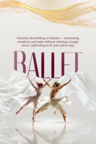 White 3d World Ballet Day Poster template