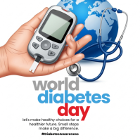 White 3d World Diabetes Day Instagram Post Instagram-Beitrag template