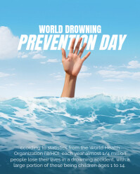 Azul Drowning Prevention Awareness Instagram Portrait Template