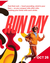 White 3d World Run Day Instagram Portrait template
