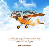 White 3d Wright Brothers Day Instagram Post template