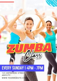 White 3d Zumba Classes A1 template