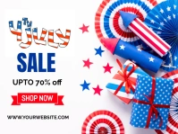 White 4th July Sale Yard Sign Znak podwórkowy template