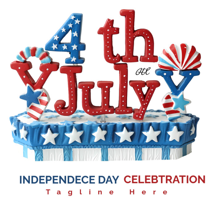 White  4th Of July - 4th July Celebration Logo Logótipo template