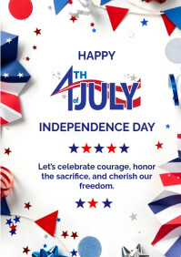 White  4th Of July  A4 template