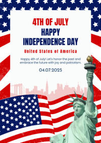 White 4th Of July A4 template
