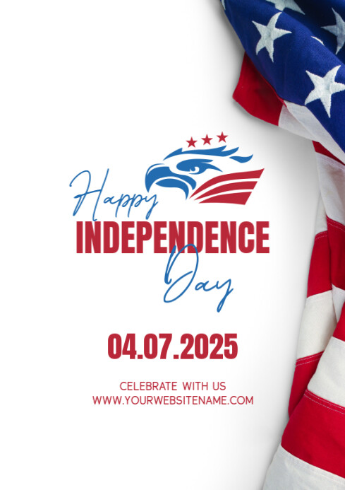 White 4th Of July A4 template