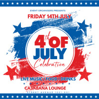 White 4th Of July Celebration  Instagram Post template
