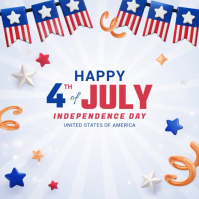 White 4th Of July Instagram Post template