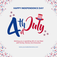 White 4th Of July Instagram Post template
