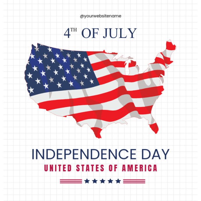 White 4th Of July Instagram Post template