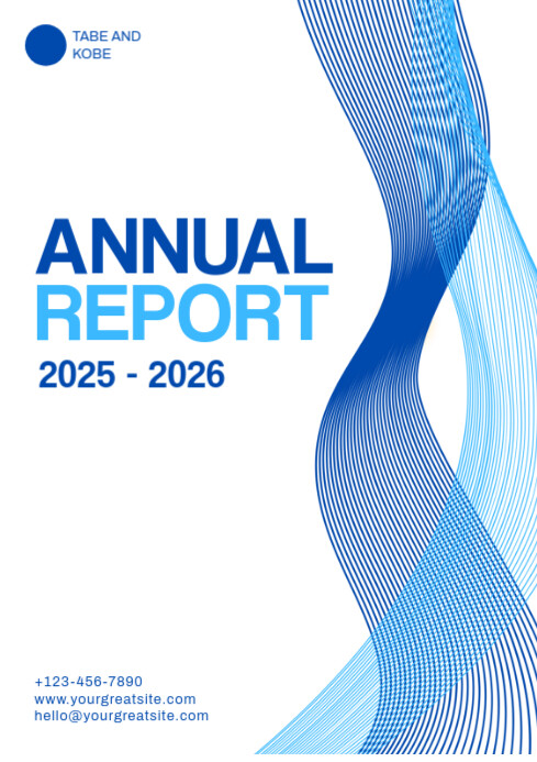 White Abstract Annual Report A4 template