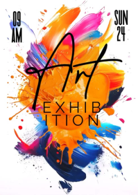 White Abstract Art Exhibition A5 Video template
