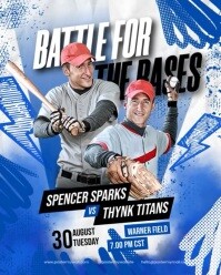 White Abstract Baseball Match Instagram Portrait template