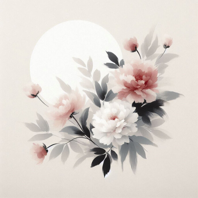 White Abstract Blooming Flowers Album Cover Template | PosterMyWall