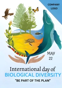 White Abstract Blue illustration of internati A4 template