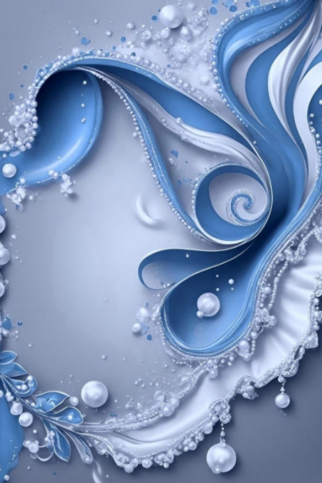 Copy of White Abstract Blue Pearl Swirl Abstract Luxury Design Poster ...