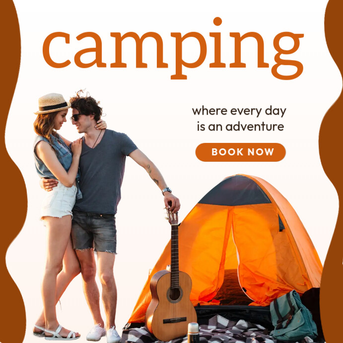 Orange Abstract Camping Instagram Post