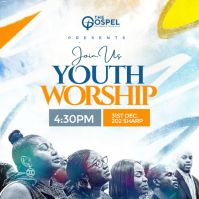 White Abstract Church Worship Flyer  Instagram Post template