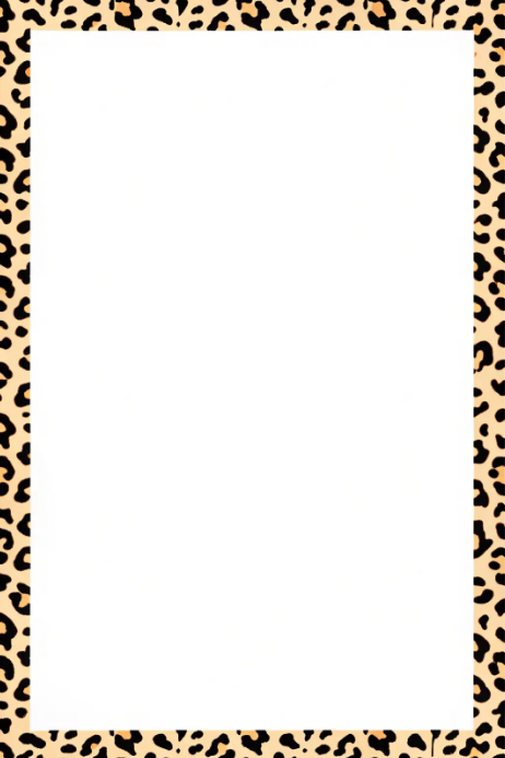 White Abstract Classic Leopard Print Frame Poster Template | PosterMyWall