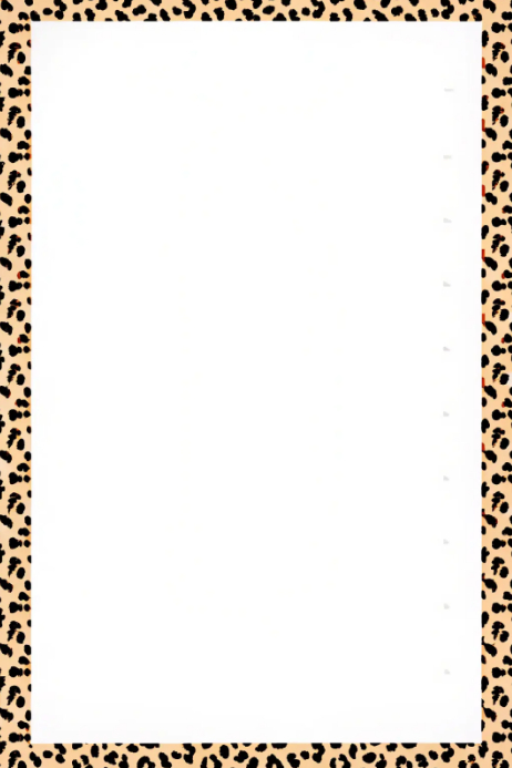 White Abstract Classic Leopard Print Frame Poster template