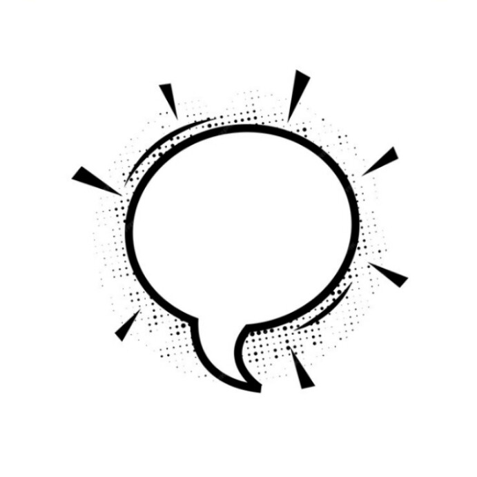 White Abstract Comic Bubbles Element Isolated Instagram Post template