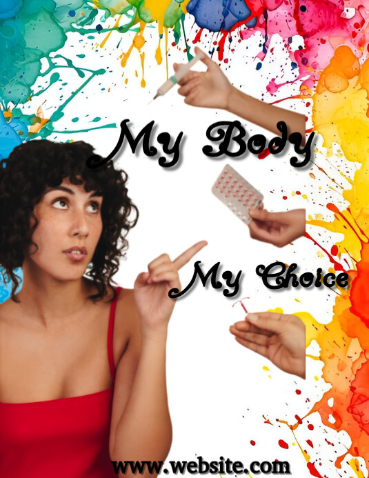 White Abstract Contraception Flyer (us Lette Template | PosterMyWall
