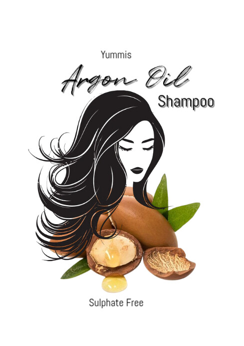 White Abstract Customize Shampoo Label A4 template