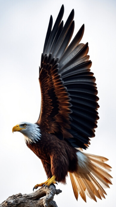 White Abstract Eagle  Digital Display (9:16) template