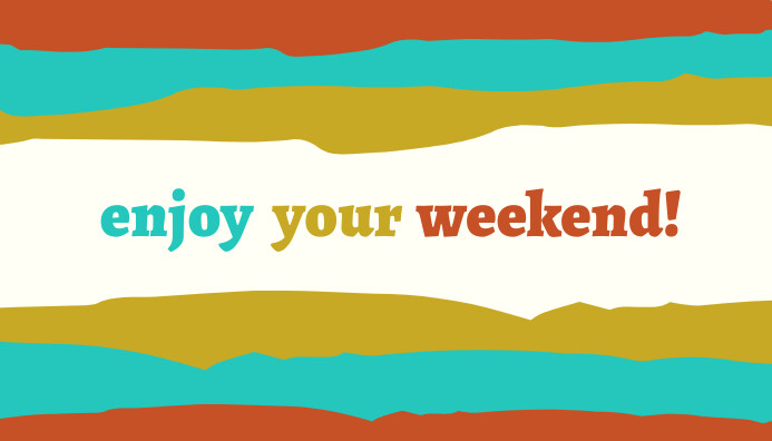 White Abstract Enjoy Your Weekend Blog Header Template | PosterMyWall