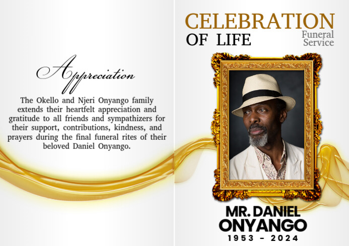 White Abstract Funeral Program Cover Page Design A3 Template | PosterMyWall