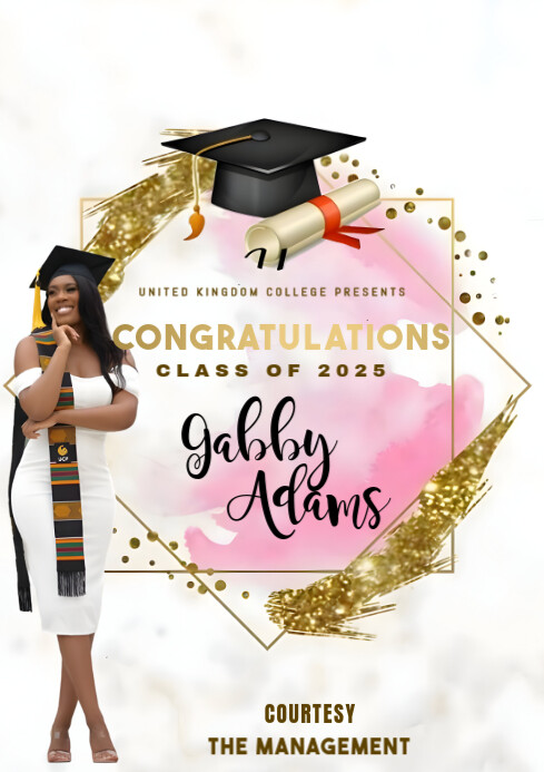 Graduation party invitation A4 template