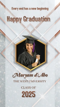 White Abstract Graduation Congratulation Instagram Story template