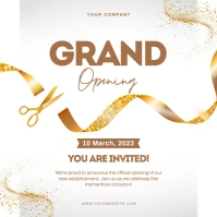 White Abstract Grand Opening Instagram Post template