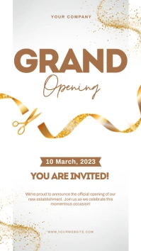White Abstract Grand Opening Instagram Story template